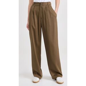 Reformation Tan Wide Leg Trousers